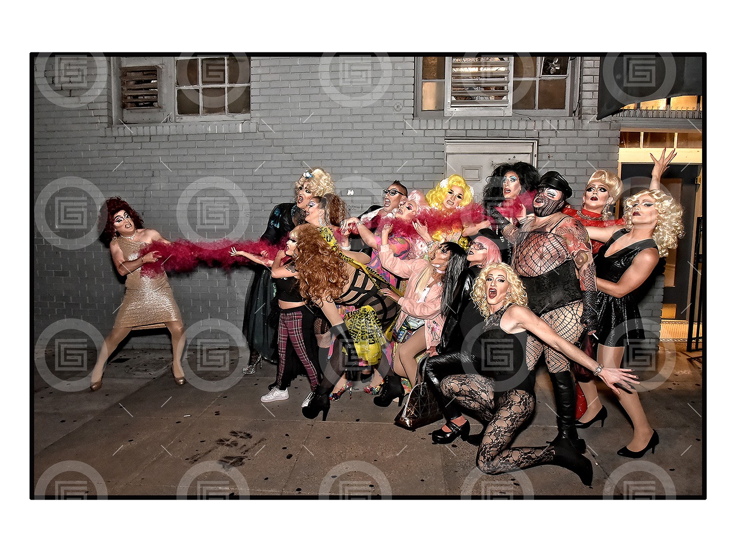 L-R: Dusty Pörn, Sugah Betes, Migitte Nielsen, Miss Shugana, Terri Twaught Waffle, Unknown, Laundra Tyme, Unknown, Unknown, Elsa Touche, Unknown, Sue Casa, Bearonce Growles, Unknown, Unknown